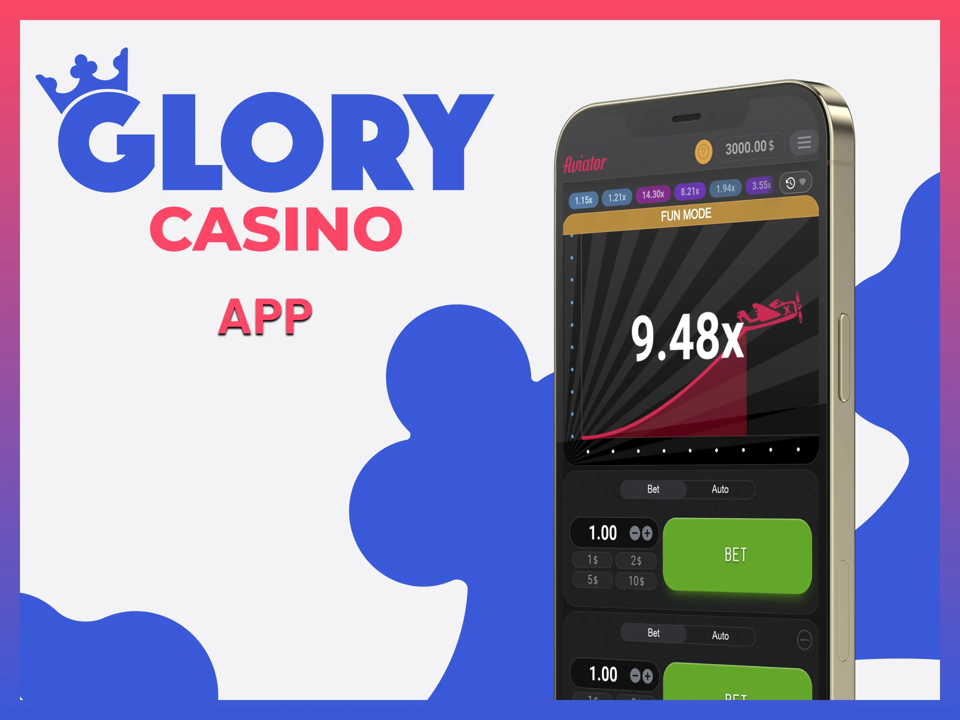 Playing on the Glory Casino app you will get the most out of Aviator.