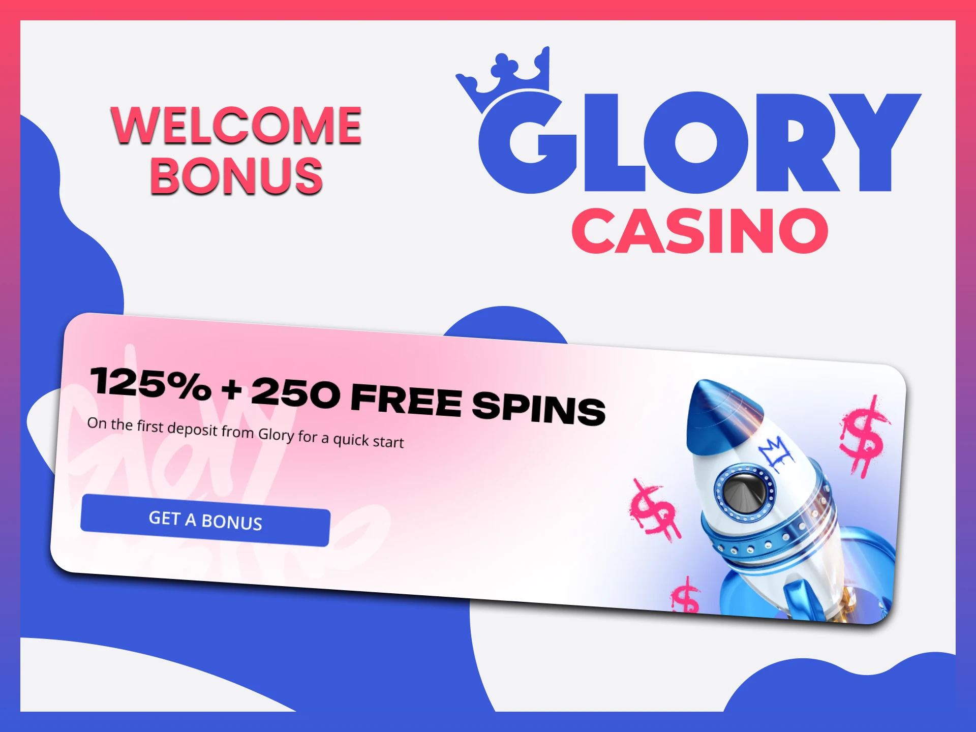 New users will receive a nice compliment for creating an account in Glory Casino.