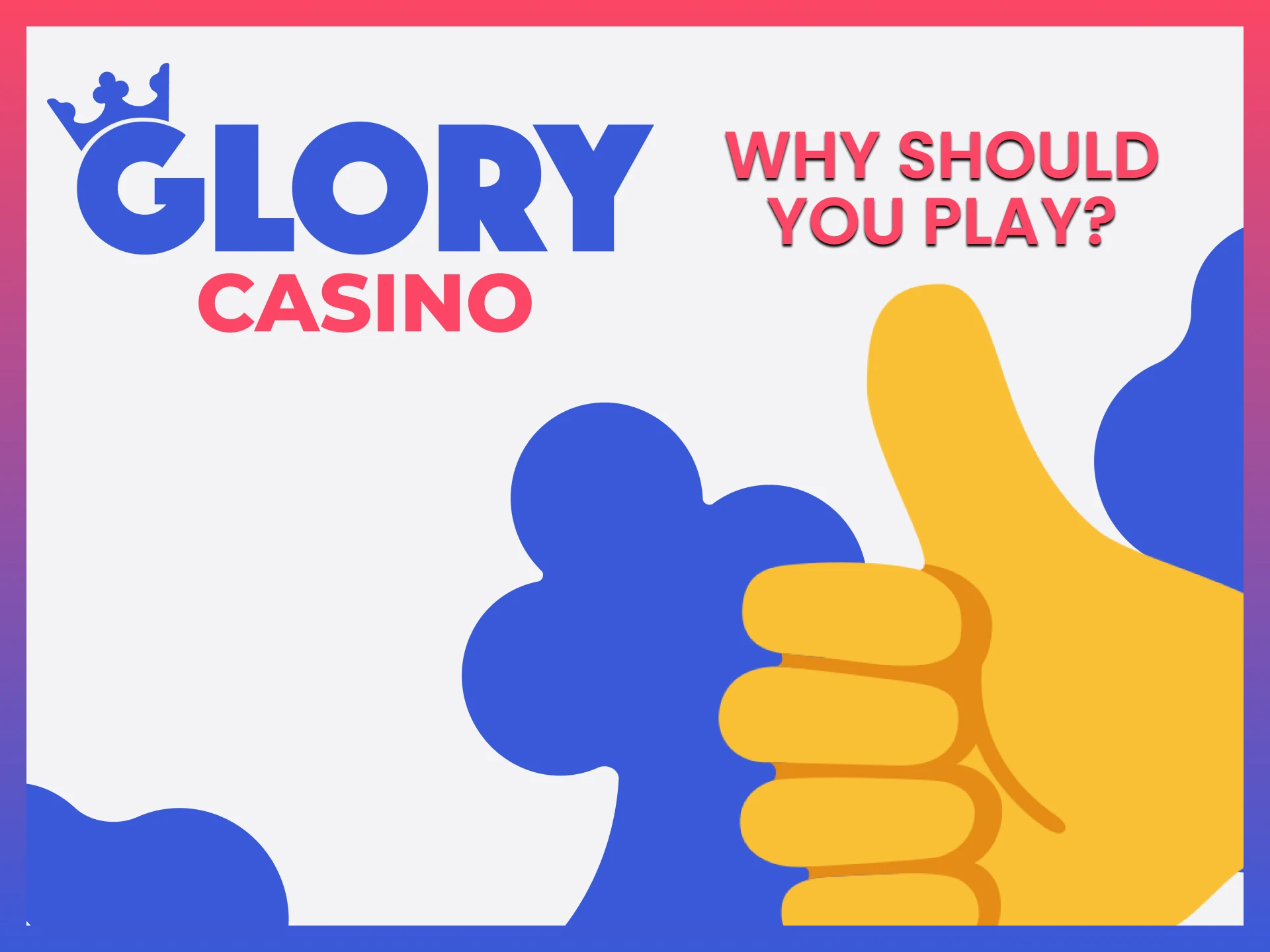 Glory Casino operates completely legally, you can start playing safely.