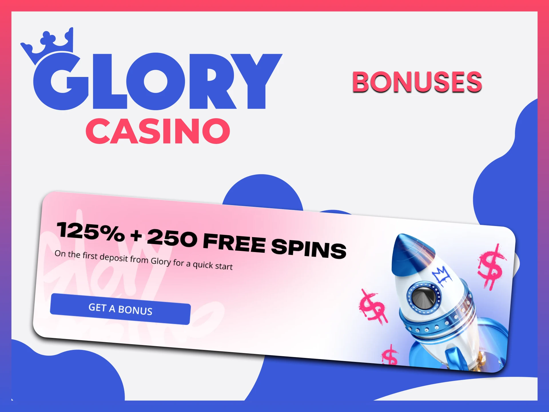 Find out what bonuses Glory Casino will offer for funding your account.