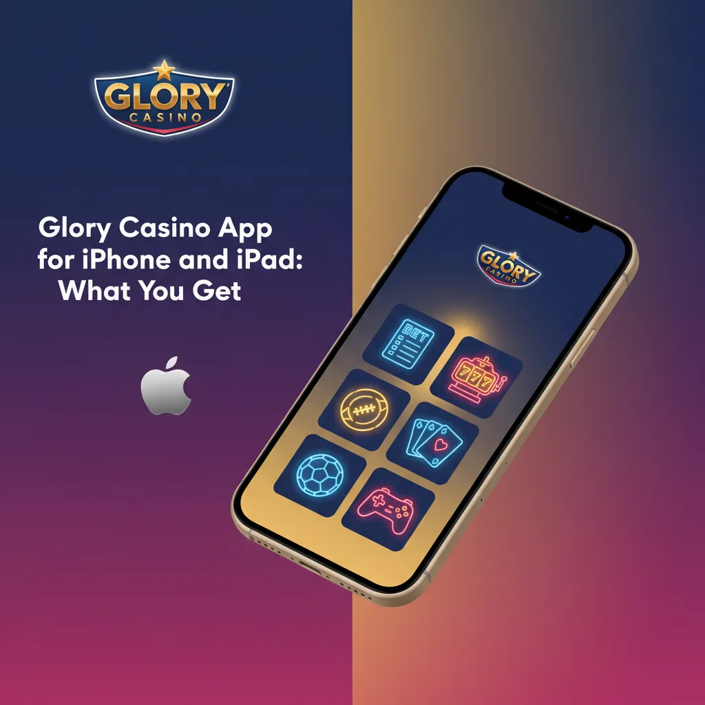 Glory Casino app on iPhone and iPad: sports betting, slots, live tables; iOS 12+, 200MB free; fast odds, quick cashier.
